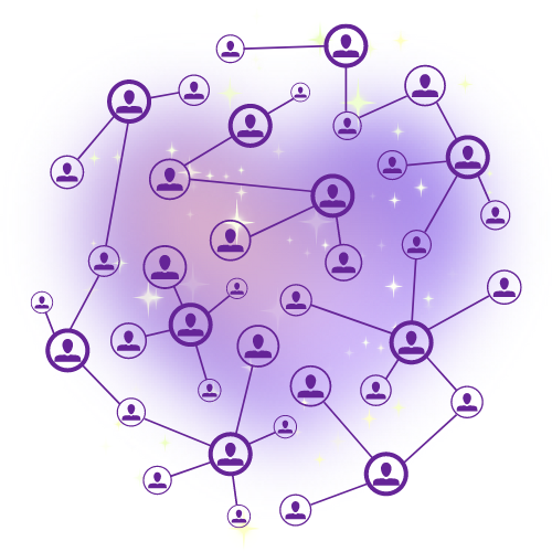 des personnes connectées créant un réseau d'astrologues